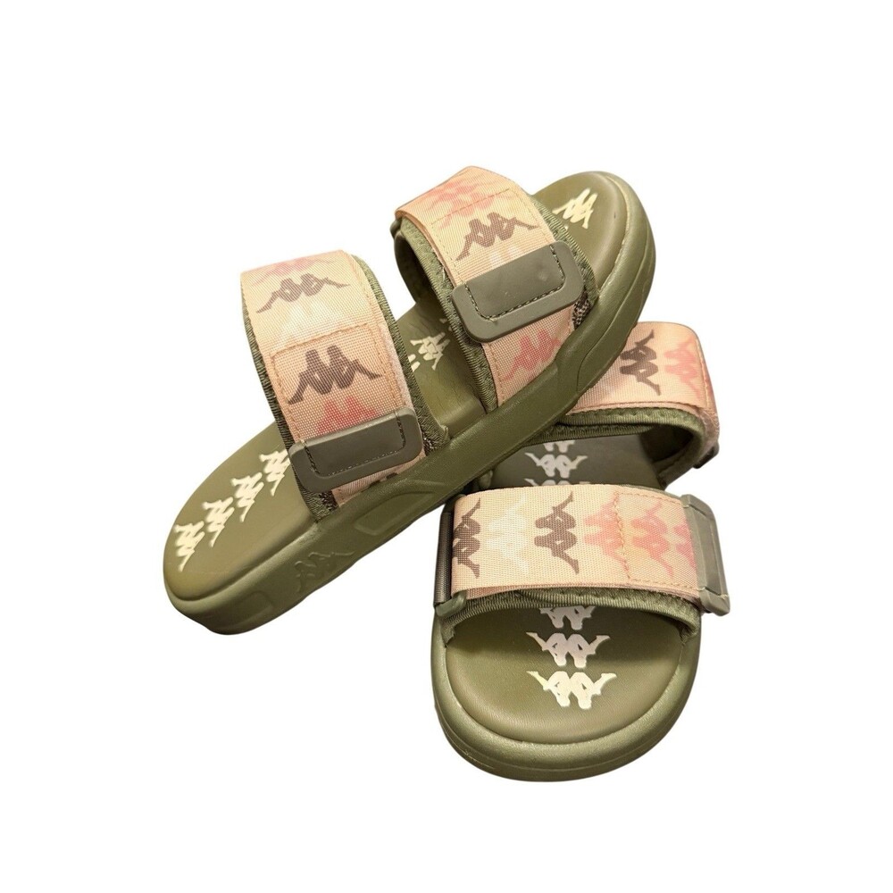 Kappa 222 Banda Aster‎ 4 Sandals Slides Unisex Men’s Size 7 Green Sage Pink